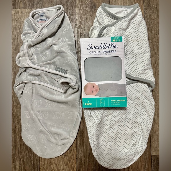 3 Swaddles gray neutral small medium baby - Picture 1 of 5